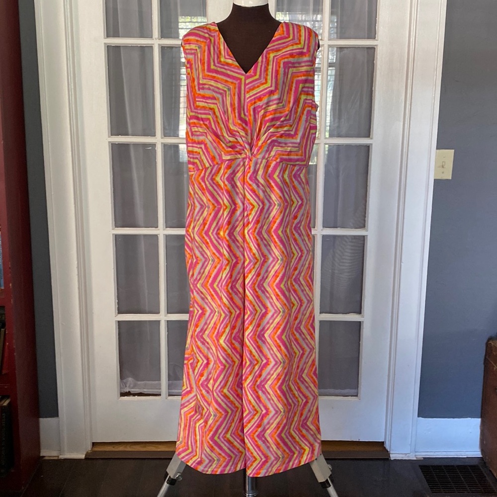 Soft Surroundings Long Maxi Summer Sun Dress Stretchy Fun Bright Colors